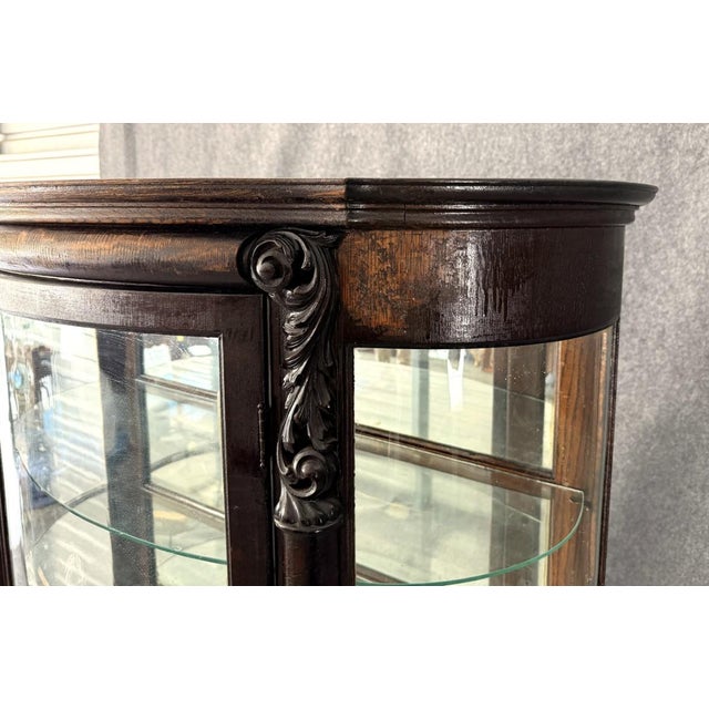 Brown Early 1900s Curio Cabinet With Paw Feet For Sale - Image 8 of 14