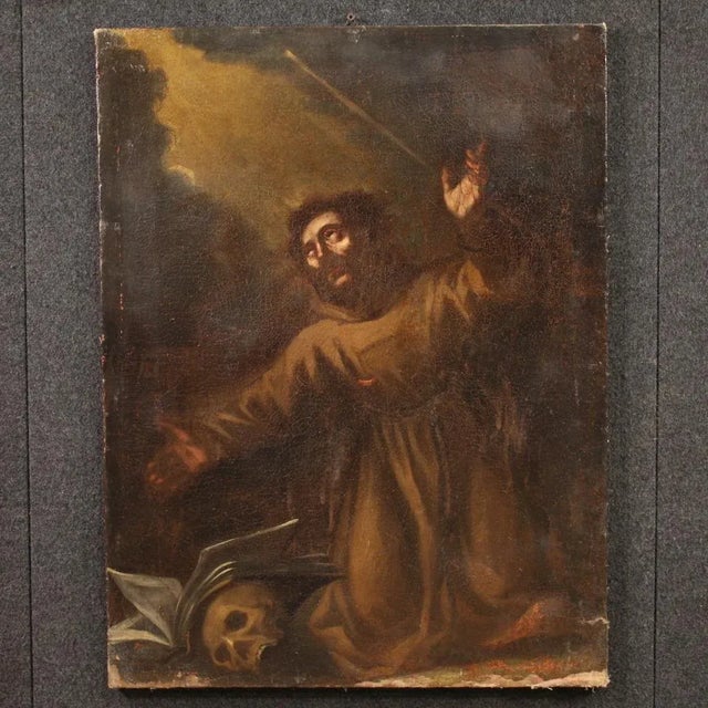 Italian Artist, Saint Francis of Assisi, 1670, Oil on Canvas For Sale - Image 16 of 16