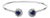 Sterling Silver Diamond Accent Created Blue Sapphire Floral Design Bangle Bracelet For Sale