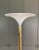 Vintage Italian brass and white plastic shade Goffredo Reggiani torchiere floor lamp from the 1970s.