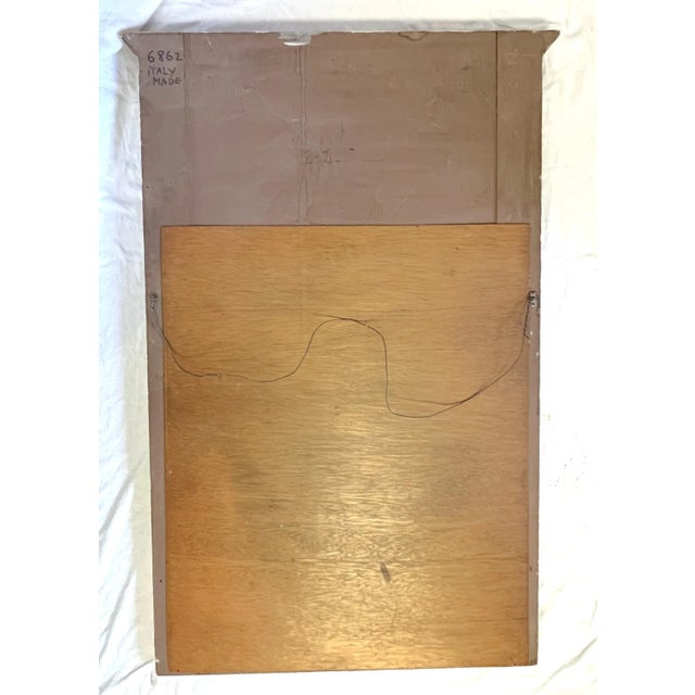 Early 1900's Gilt Wood Trumeau Mirror With Floral Basket Relief Made in Italy For Sale - Image 10 of 13