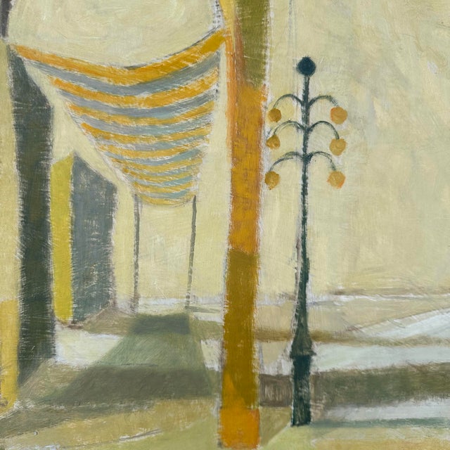 Mid 20th Century Mid-Century Modern Cityscape Painting by Robert C. Brisley For Sale - Image 5 of 12