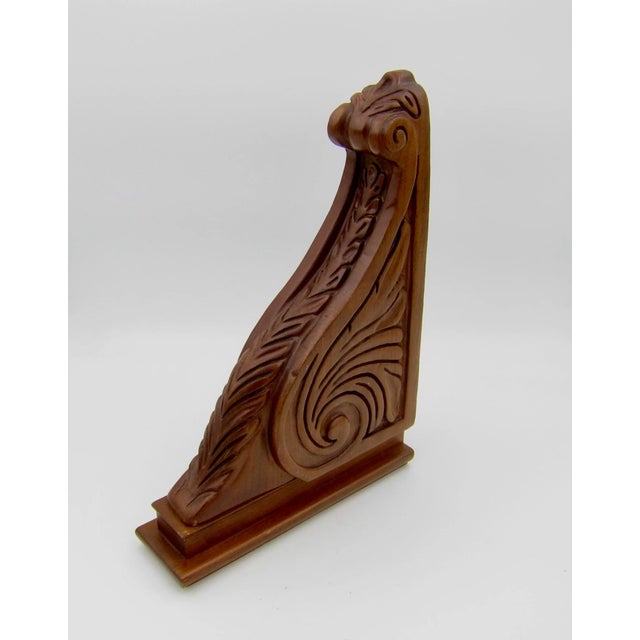 Vintage Corbel Bracket of Cherry Wood With Neoclassical Acanthus Carving For Sale In Los Angeles - Image 6 of 13