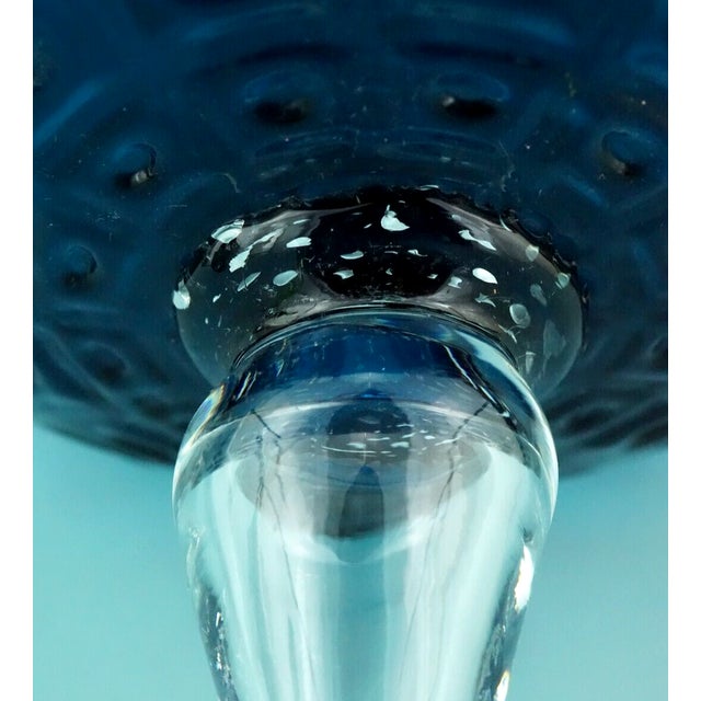Large Vintage Blue Glass Cup Vase, 1970s For Sale - Image 17 of 18