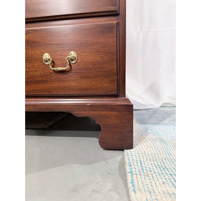 Brown Late 20th Century Henkel Harris Mahogany Chest on Chest Tall Dresser For Sale - Image 8 of 9