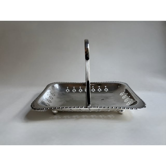 Cheltenham England Handled Silver Plate Pierced Basket For Sale In New York - Image 6 of 18