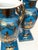 Pair of French Paris Porcelain Chinoiserie Gilt and Cerulean Blue Ground Vases For Sale - Image 15 of 15
