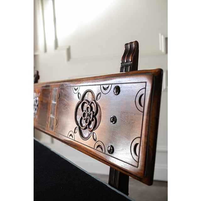 1930s 1930's Kittinger Furniture Spanish Baroque Style Iron-Mounted Walnut Hall Bench For Sale - Image 5 of 17