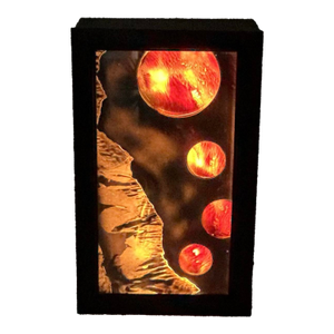 Vintage Framed Shadow Box Lighted Space Astro Art
