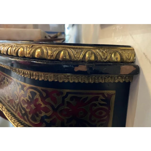 Bronze Late 19th Century Half Demi-Lune Console Table and Mirror Set For Sale - Image 8 of 10