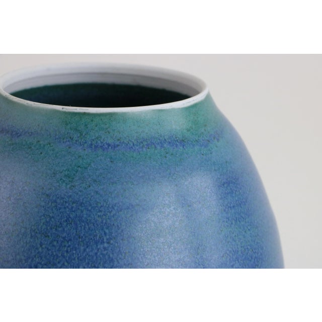 Lake Blue Contemporary Porcelain Lidded Jar For Sale In Madison - Image 6 of 8