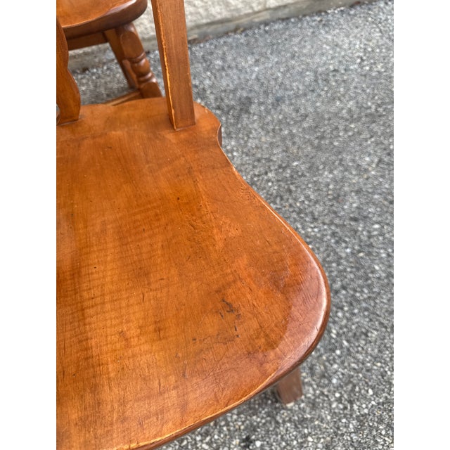 Vintage Cushman Style Solid Wood Maple Drop-Leaf Dining Table & 6 Chairs Set For Sale - Image 12 of 12