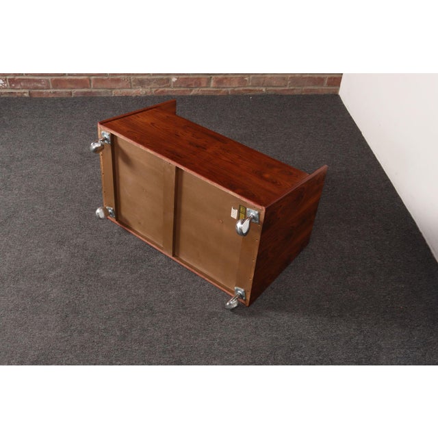 Norwegian Rosewood Magazine Rack / Record Lp Caddy by Rolf Hesland for Bruksbo For Sale - Image 9 of 18