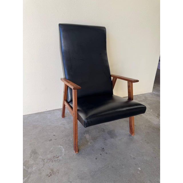 1960s Mid Century Scandinavian Teak High-Back Lounge Chair For Sale - Image 4 of 10