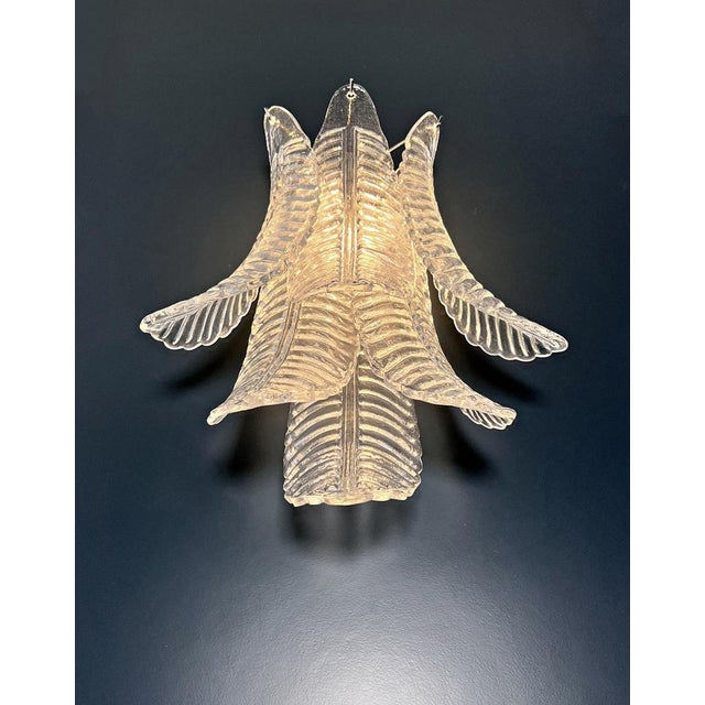Vintage Murano Trasparent Felci Wall Sconces, 1990s, Set of 2 For Sale - Image 15 of 17