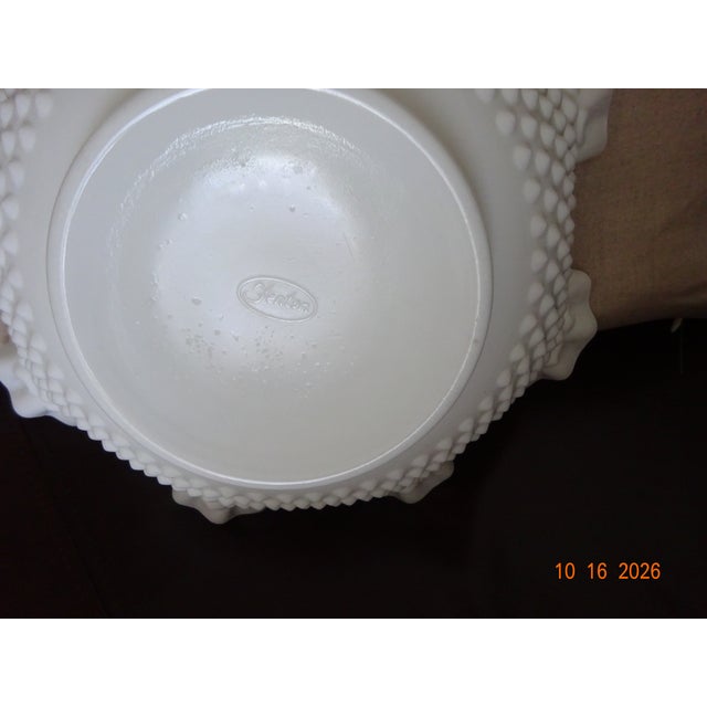 Vintage Fenton White Hobnail Milk Glass Covered Footed Bowl For Sale In Tampa - Image 6 of 8