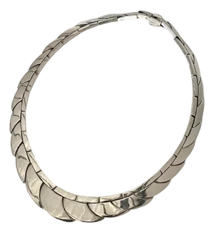Sterling Silver Taxco Interlocking Shingle Scale Necklace (After Antonio Pineda)