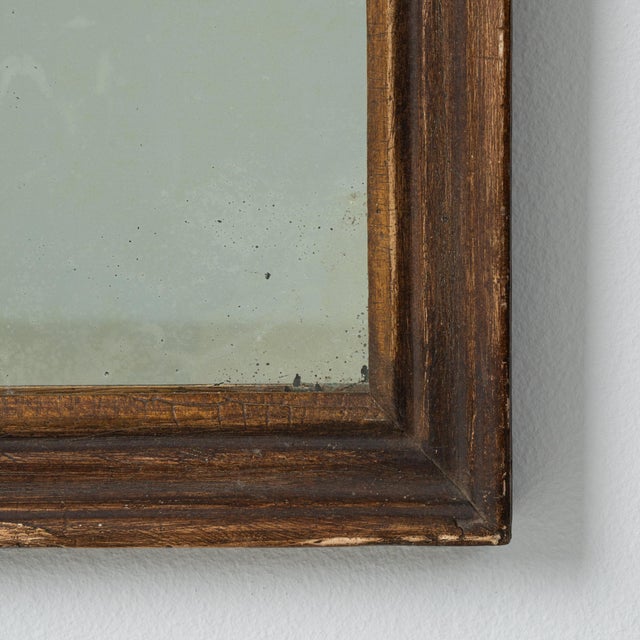 Wood 19th Century France Green Wood Mirror For Sale - Image 7 of 8