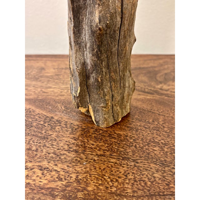 Brown Vintage Organic Modern Sculptural Wood Vase, 1970s For Sale - Image 8 of 10