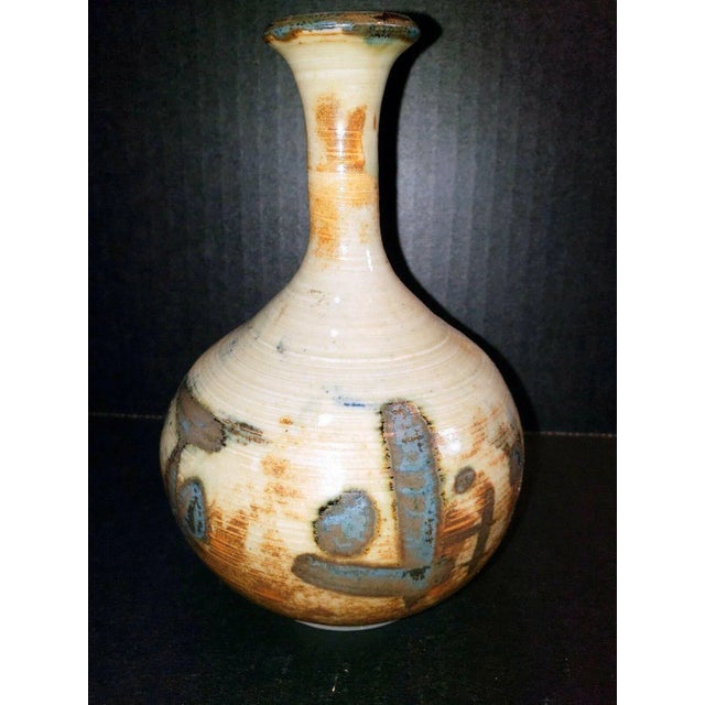 Vintage Art Studio Pottery Mid Century Modern Stoneware Bud Vase | Chairish