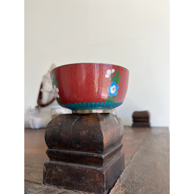 Chinese Antique Chinese Small Cloisonné Decorative Bowl For Sale - Image 3 of 6