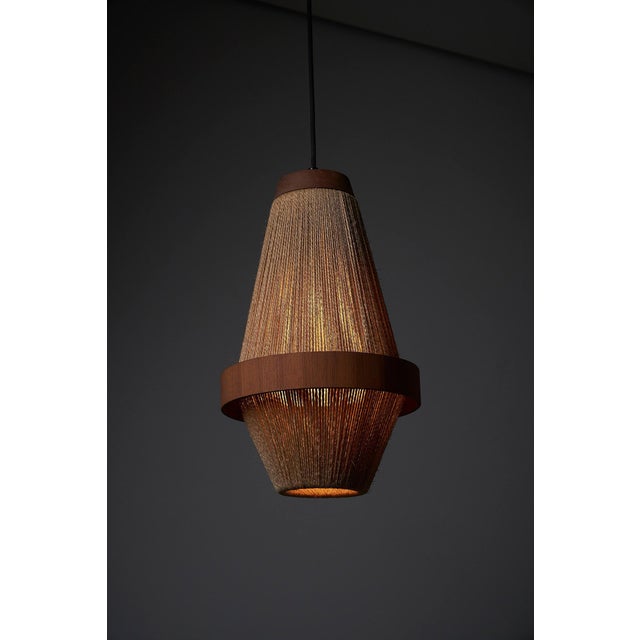 Fog & Mørup Teak & Rope Pendant by Ib Fabiansen for Fog & Mørup, 1960s For Sale - Image 4 of 10