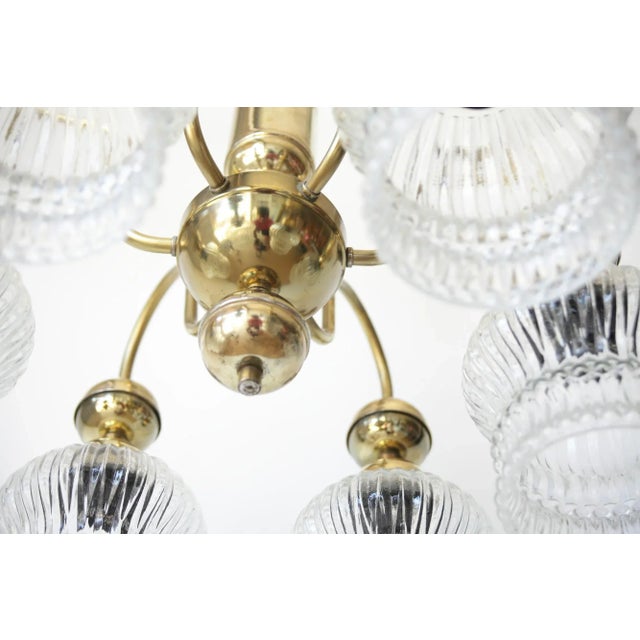Brass Chandelier from Kamenicky Senov, Czechoslovakia, 1970s For Sale - Image 3 of 14