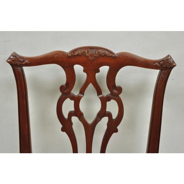 Early 20th Century Early 20th Century John Stuart Chippendale Carved Mahogany Ball and Claw Dining Chairs - Set of 4 For Sale - Image 5 of 16