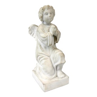 1950s Solid Marble Hand Carved Angel For Sale