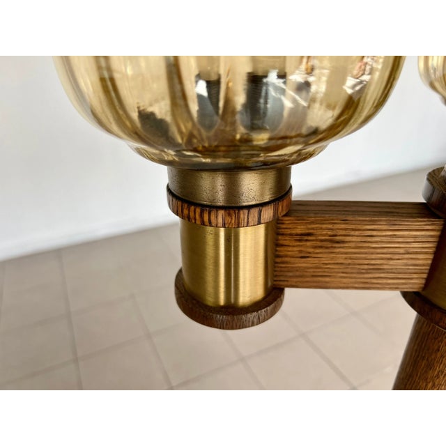 Wood Cactus 3-Light Vintage Floor Lamp For Sale - Image 7 of 11