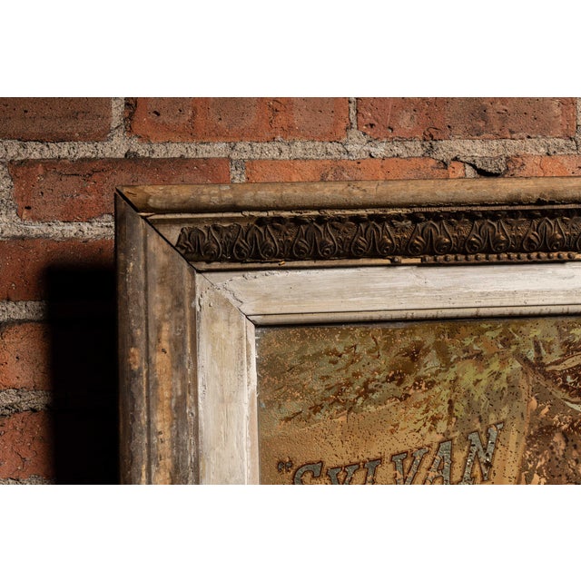 Late 19th Century Reverse-Painted Sylvan Grove Rye Framed Advertising Sign For Sale - Image 4 of 13