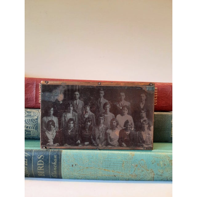 Art Deco Vintage Copper Group Photo Negative 1920s Newsprint Block For Sale - Image 3 of 8