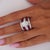 Gia 4.43 Carat Oval G/I1 Diamond & Cabochon Ruby Platinum Vintage Ring, Size 8 For Sale - Image 9 of 10