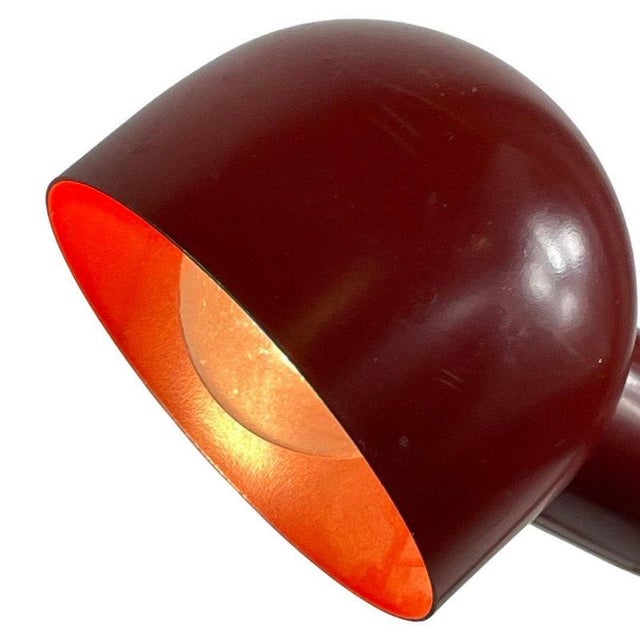 Mid-Century Modern Fully Flexible Red Snake / Serpent Gooseneck Desk Lamp from Eurolux, 1970s For Sale - Image 3 of 8
