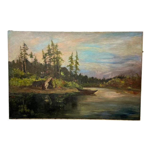 l.m. Hansen Oil on Canvas 19th Century For Sale