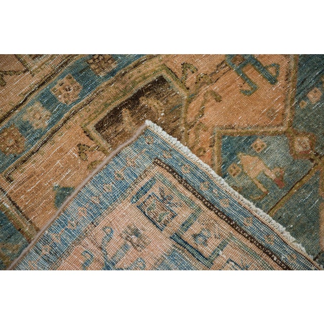 Textile 1940s Vintage Persian Bijar Blossom Medallion Wool Runner For Sale - Image 7 of 11