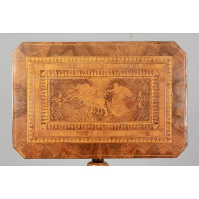 Brown 19th Century Italian Marquetry Tilt-Top Center Table For Sale - Image 8 of 9