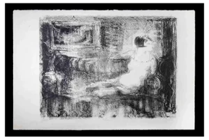 Sketch of an Interior, Original Lithograph, Mid 20th-Century