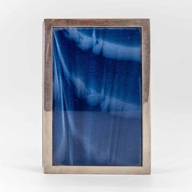 Blue Acrylic Glass Box with Stainless Steel Accents, 1980s For Sale - Image 4 of 7
