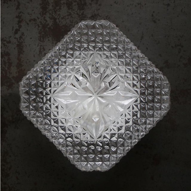 Mid-Century Modern Square Clear Glass Wall Lamp For Sale - Image 8 of 12