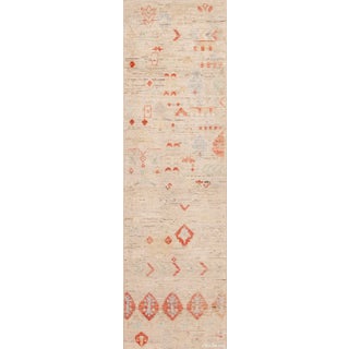 Nazmiyal Collection Rustic Tribal Geometric Contemporary Runner Rug For Sale