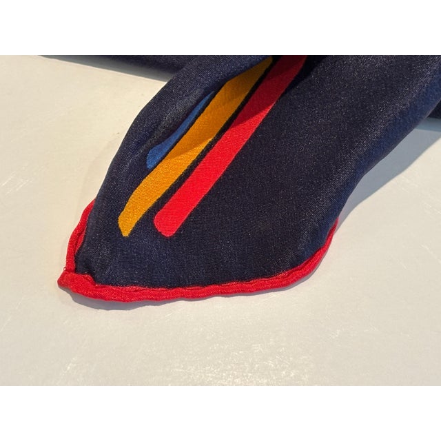 Christian Fischbacher Vintage CHRISTIAN FISCHBACHER for RAIFFEISEN Silk Scarf Hem Rolled 34 " x 34" For Sale - Image 4 of 12