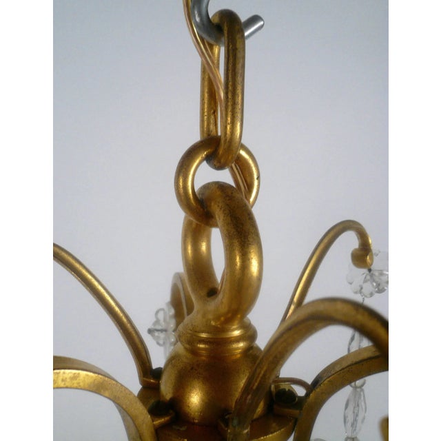Early 20th Century Louis XVI Style Gilt Bronze and Crystal Six-Light Chandelier For Sale - Image 5 of 9