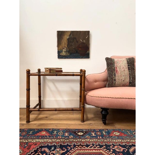 Brown Faux Bamboo Occasional Table, 19th Century For Sale - Image 8 of 8