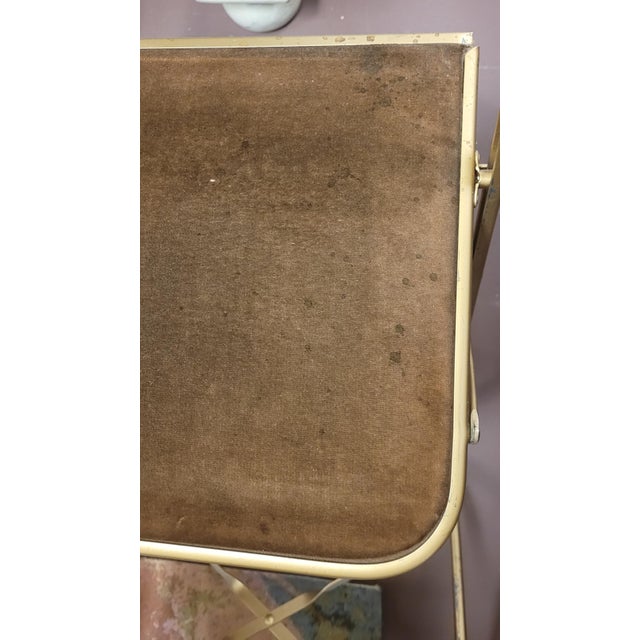 1950s 1950s Set 8 Mid Century Velveteen Folding Chairs For Sale - Image 5 of 10