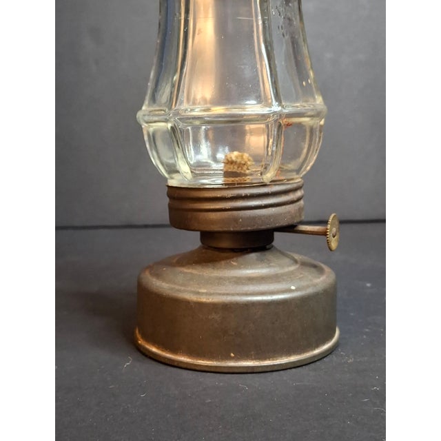 Brass Antique 1870s Brass Skater’s Lantern – Clear Glass Globe & Original Burner For Sale - Image 8 of 15