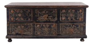 Large 19th Century Painted Chest with Floral Motifs, 1900