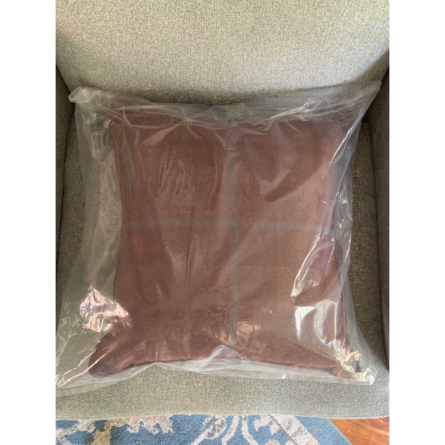 18" Schumacher Montana Wool Plaid 66665 Pillow in Burgundy For Sale - Image 16 of 18