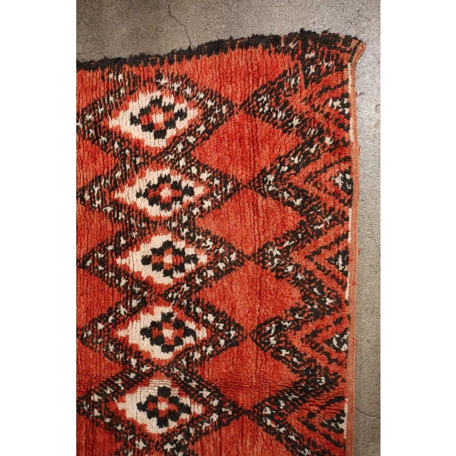 1960s Authentic Moroccan Red Tribal Rug North Africa For Sale - Image 4 of 10