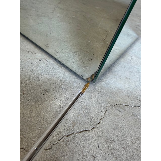 1970s Vintage Beveled Mirror Cube Pedestal For Sale - Image 11 of 12